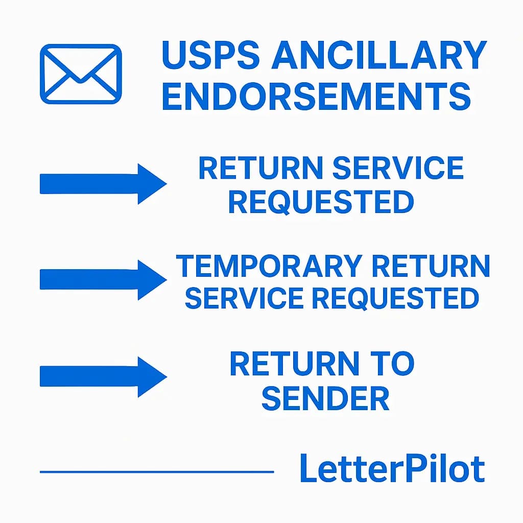 USPS Ancillary Endorsements Explained (2025): Forwarding, Returns & Address Corrections - Step-by-step guide with examples